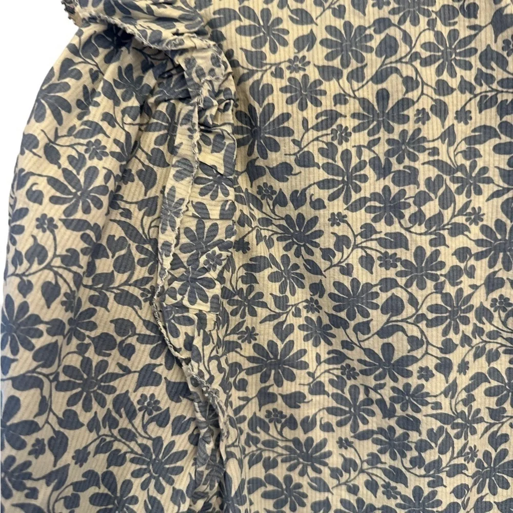 J.Crew Flutter Sleeve Shadow Stripe Floral Blouse